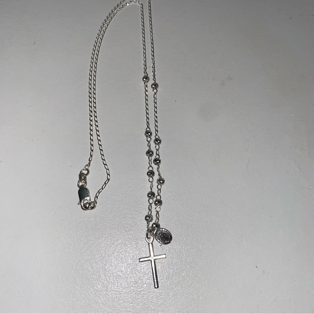 925 Italy silver chain with cross